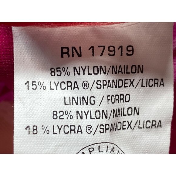 Maxine of Hollywood Juniors Size 14 Pink Hawaiian Hibiscus Floral Pinup Swimsuit - Picture 7 of 9